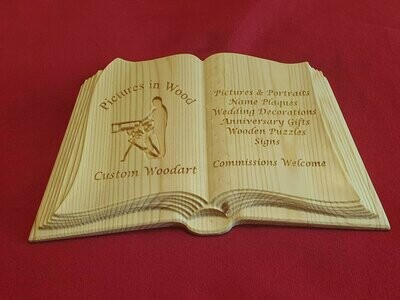 Carved Wooden Book