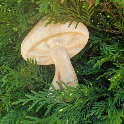 Carved Wooden Mushroom