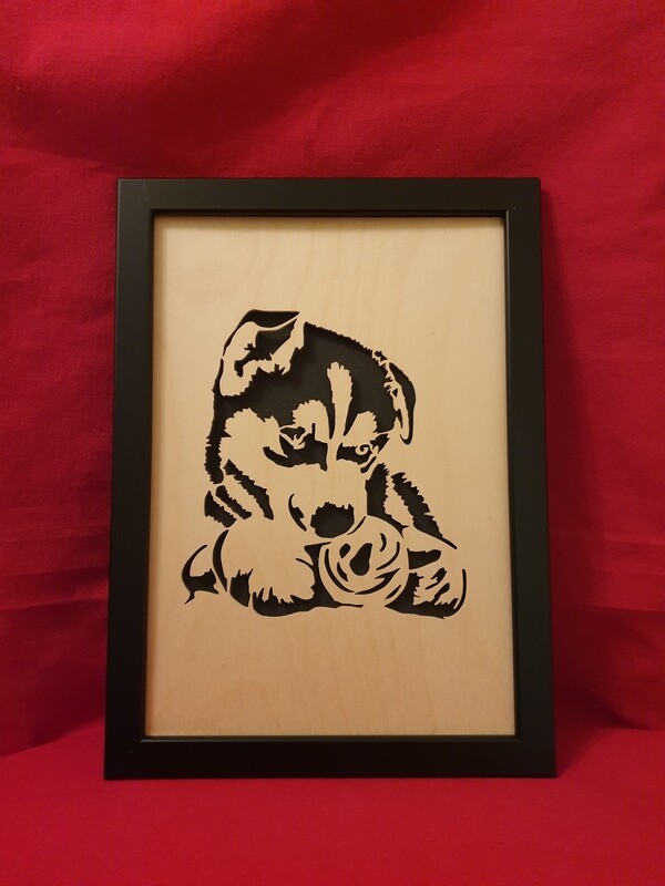 Husky Puppy Fretwork Picture
