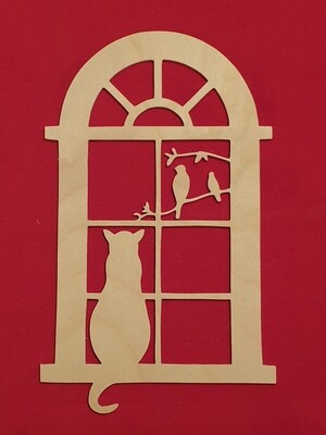 Cat in window silhouette