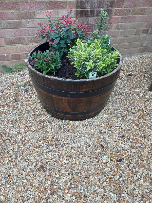 Oak Half  Barrel - Oiled and painted