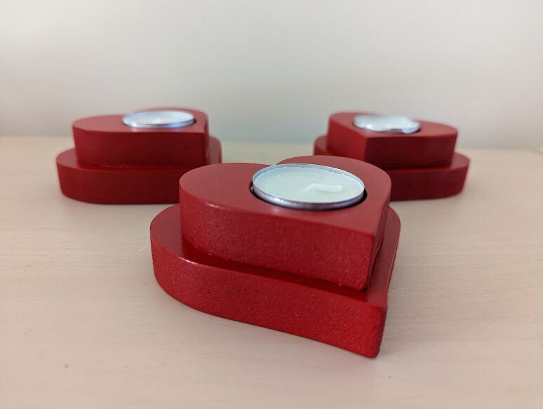 Stacked Heart Tea Light Holder