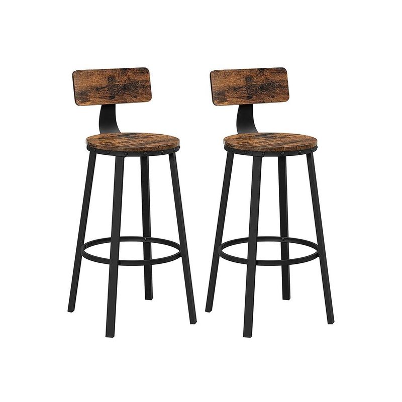 Pair of Bar Stools with Backrests 