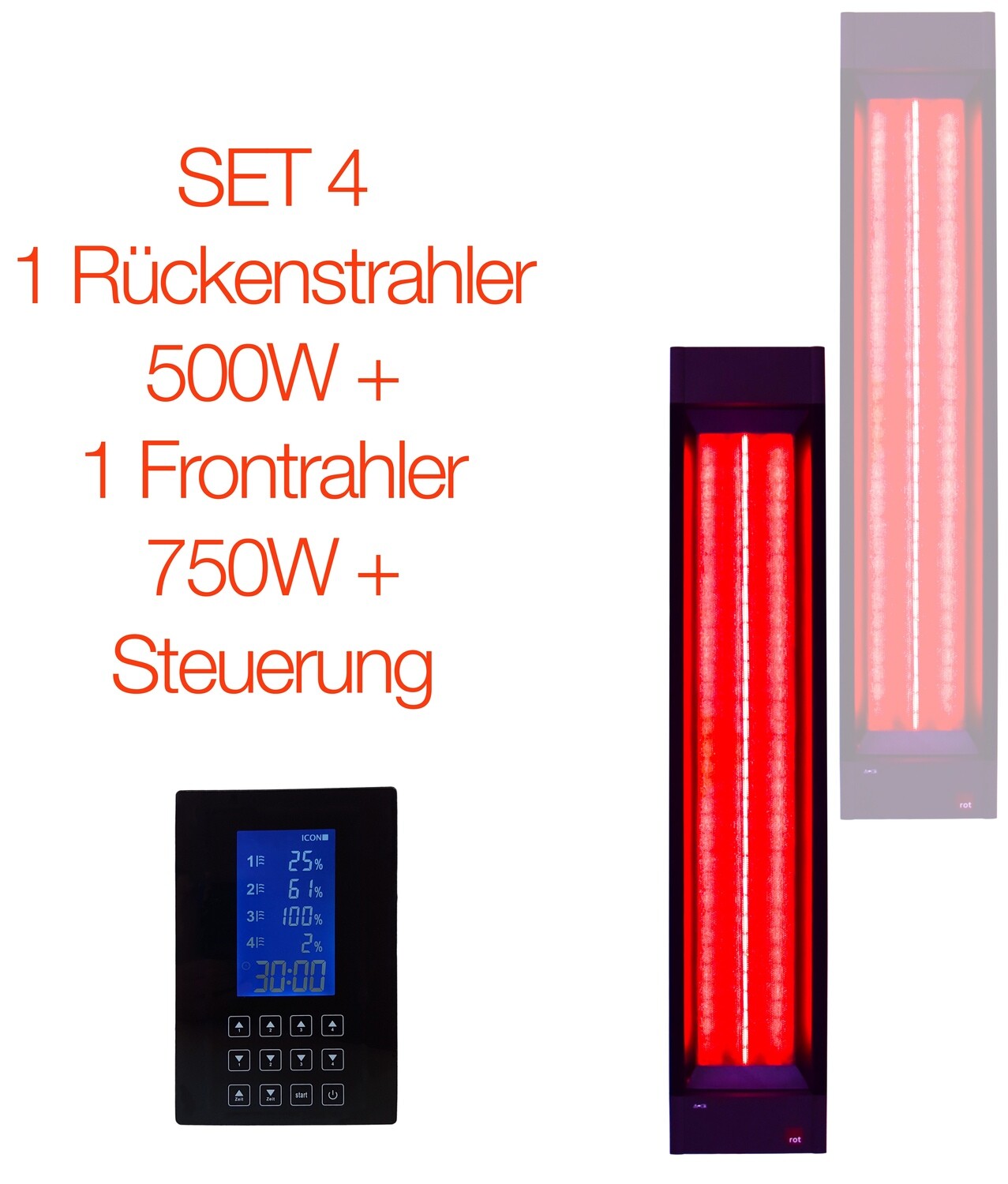 B-stock: 1x InfraROTmed CLASSIC 500W + 1x 750W + icon 4 Touch