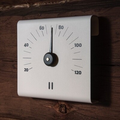 Sauna-Thermometer von Rento aus eloxiertem Aluminium, weiß