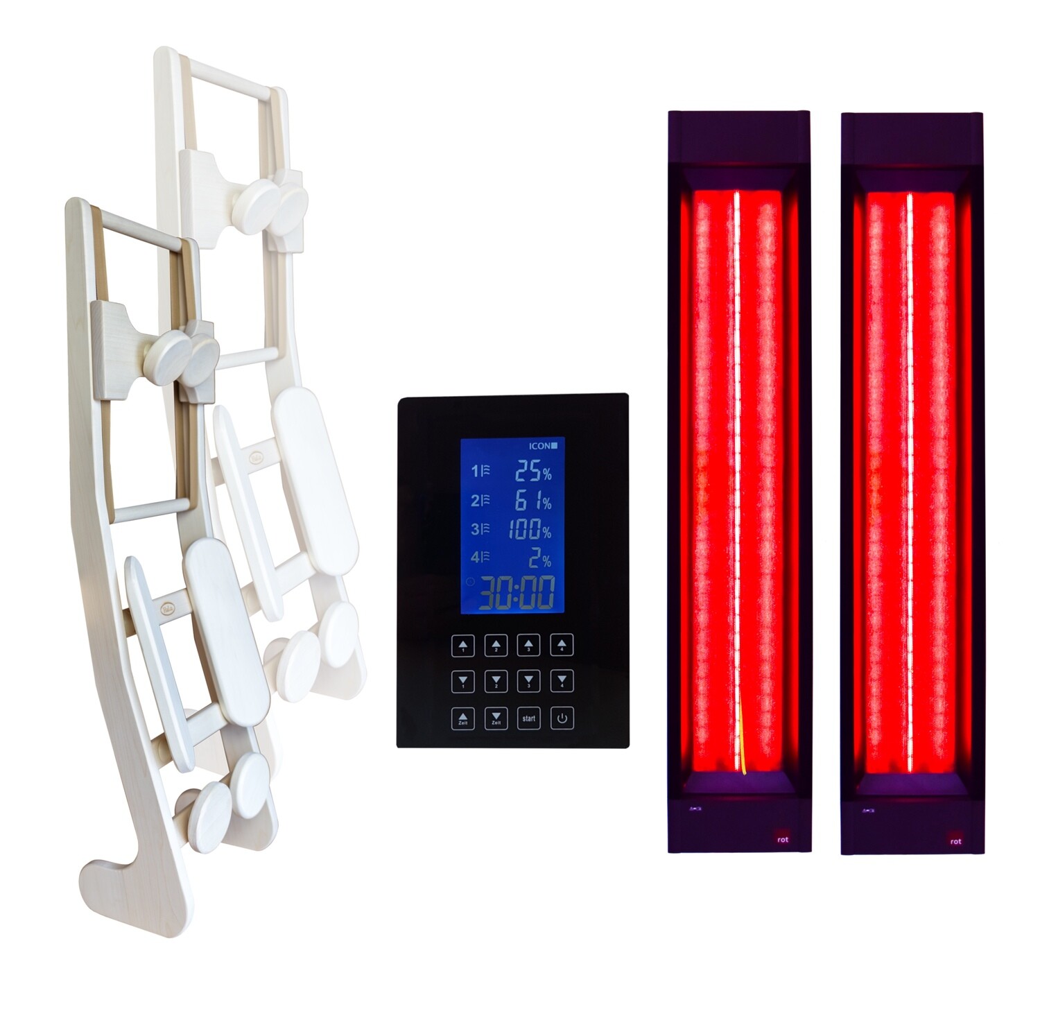 2x InfraROTmed CLASSIC 500W + icon 4 Touch + 2x backrest HaLu