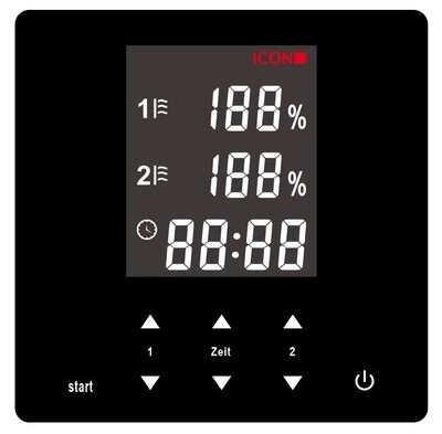 icon 2 Touch: Steuerung für 2 Infrarotstrahler in der Infrarotkabine oder Sauna, stufenloses Regeln der Tiefenwärmestrahler