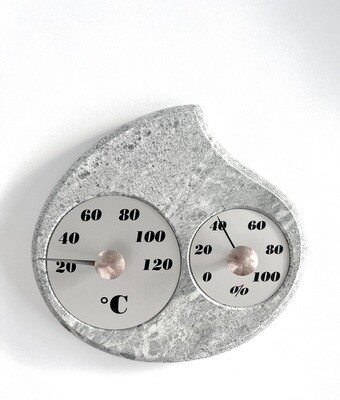 Klimamesser aus Speckstein - Thermometer + Hygrometer