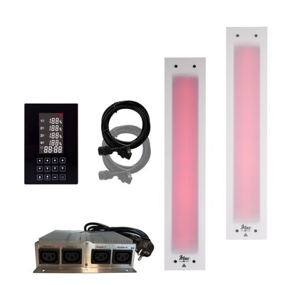 SET 1x Rückenstrahler InfraROTmed MAX© ICE 500W + 1x Frontstrahler InfraROTmed MAX© ICE 750W + icon 4 TOUCH