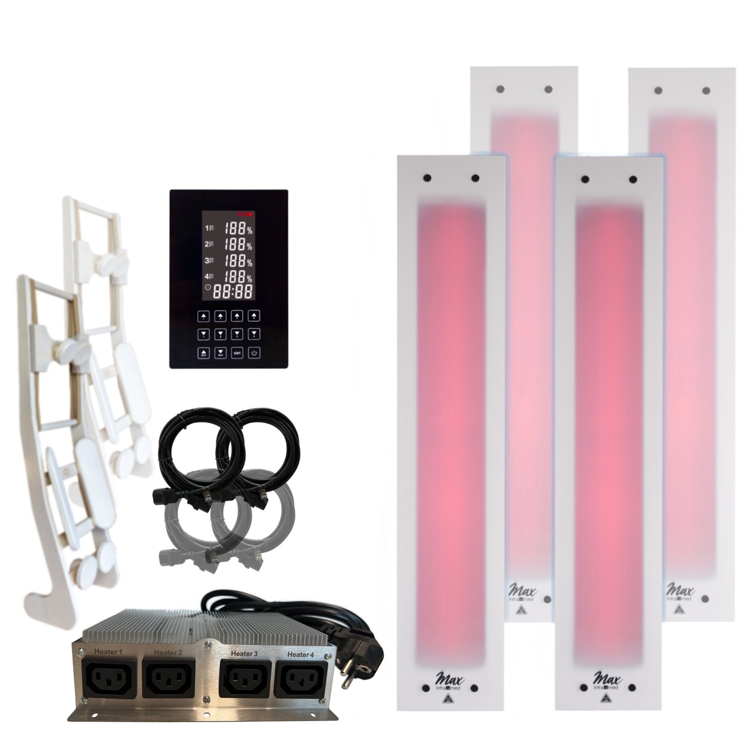 2x InfraROTmed MAX© ICE 500W + 2x InfraROTmed MAX© ICE 750W + icon 4 TOUCH + 2x HaLu backrests