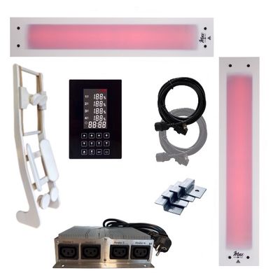 SET 1x Rückenstrahler InfraROTmed MAX© ICE 500W  + 1x Deckenstrahler InfraROTmed 1300W + icon 4 TOUCH + 1x Lehne HaLu