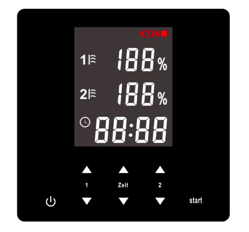 icon 2 Touch: Control unit for 2 infrared radiators in the infrared cabin or sauna, stepless regulation of deep heat radiators