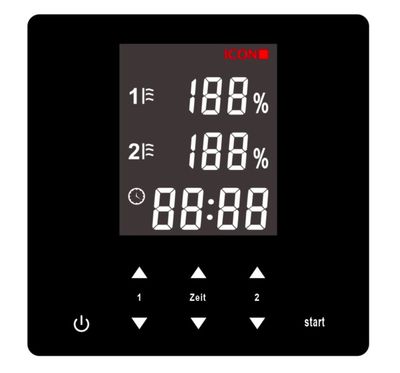 icon 2 Touch: Steuerung für 2 Infrarotstrahler in der Infrarotkabine oder Sauna, stufenloses Regeln der Tiefenwärmestrahler
