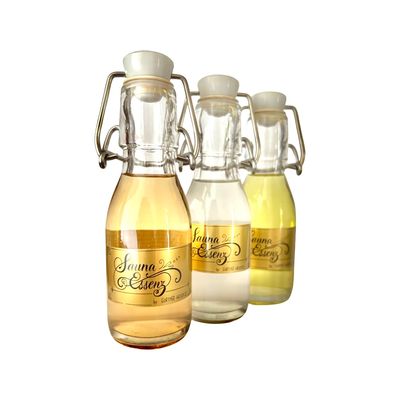 Eisminze, Sauna Essenz, Saunaufguss-Konzentrat mit ätherischen Ölen, Saunaduft in der Glasbügelflasche 200ml
