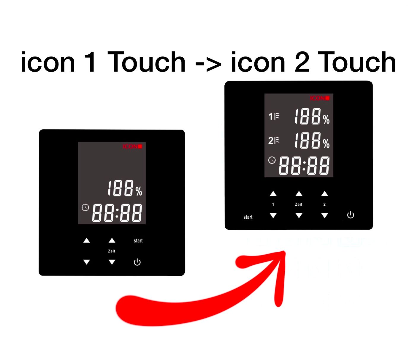 Upgrade: Aufpreis für Steuerung icon 2 Touch statt icon 1 Touch