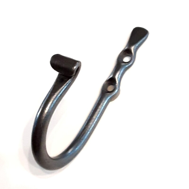 Coat Hook, Small 2-Hole Curled Lip