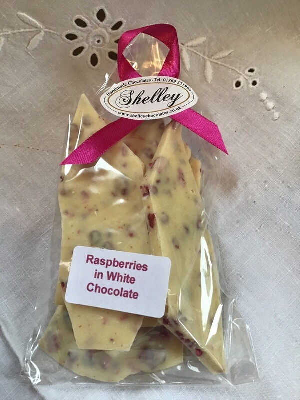 Raspberry in White Chocolate Shards