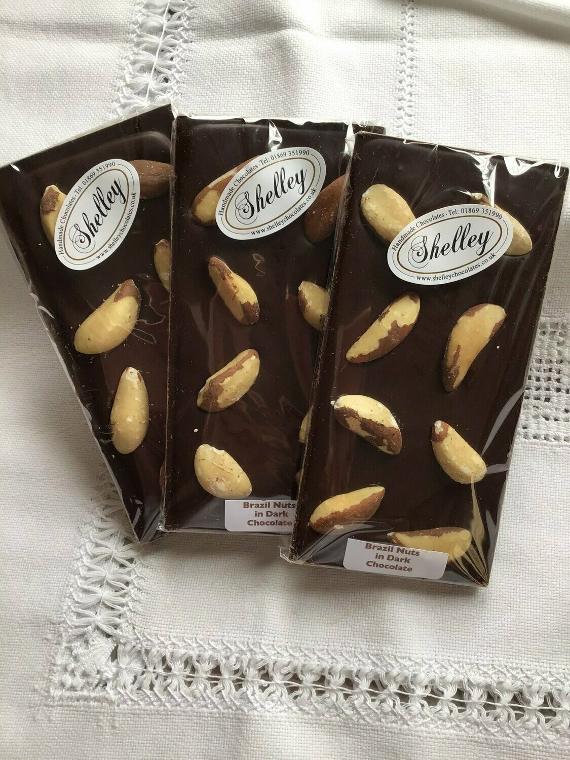 3 Large 100g Bars of Dark chocolate Brazil Nut