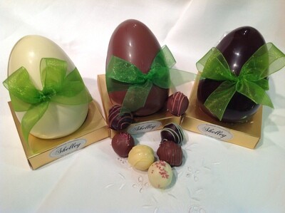 Milk Chocolate Easter Egg with Truffles Selection.