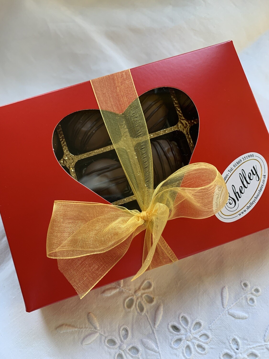 Red Valentine Box of 12 Milk Chocolate Champagne Truffles Red Valentine Box of 12 Milk Chocolate Champagne Truffles