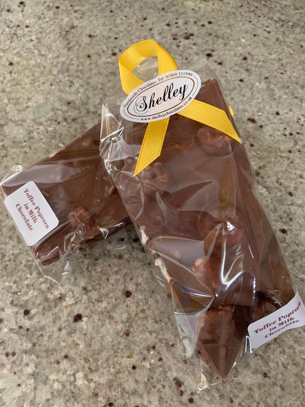 Toffee Popcorn in Milk Chocolate Shards