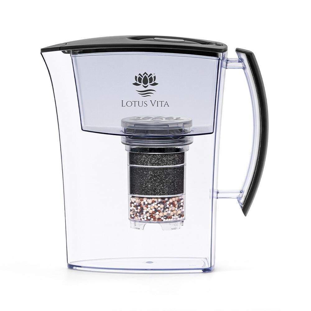 LOTUS Wasserfilter Kanne 1,6L schwarz