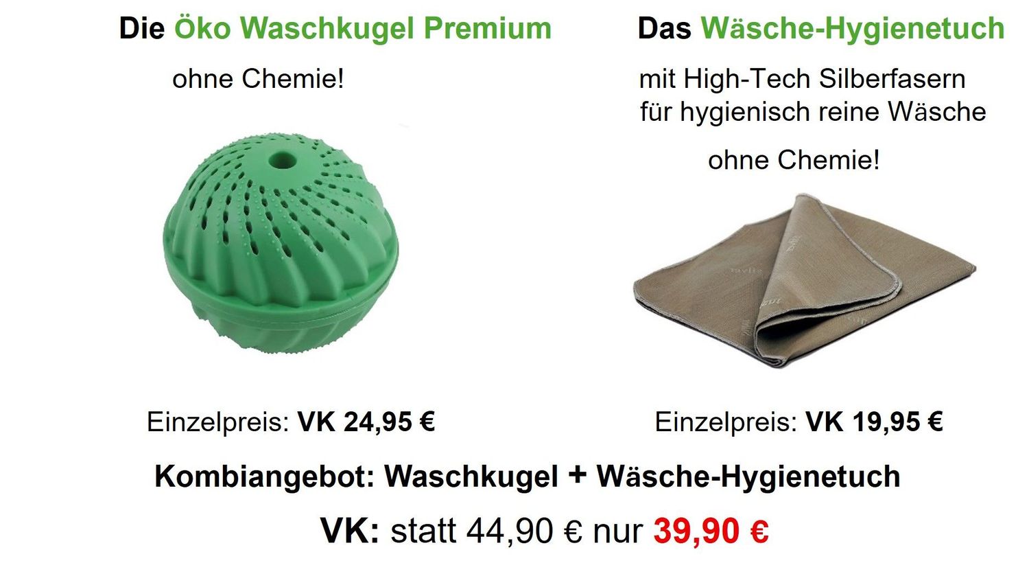 Kombi-Angebot Öko Waschkugel + Wäsche-Hygienetuch