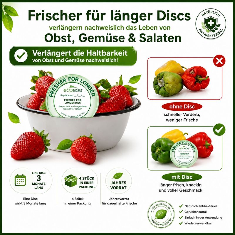 Frischhaltescheiben für Obst & Gemüse