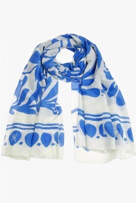 Xandres sjaal blauw wit