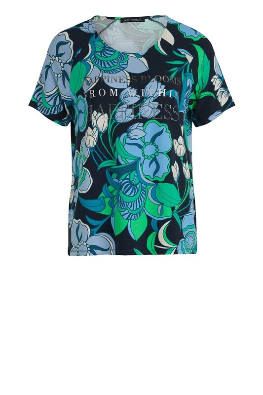 Betty Barclay t-shirt blauw groen ecru