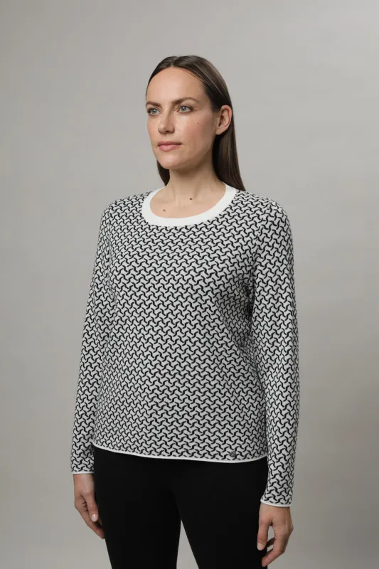 Golléhaug pull wit zwart 02521 11139 0999