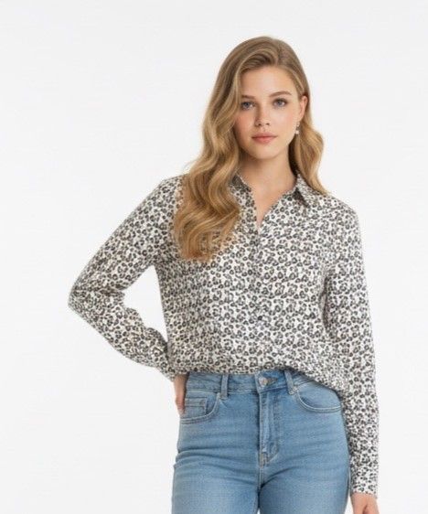 Gaia chemisier blauw beige GE 29361579 9790