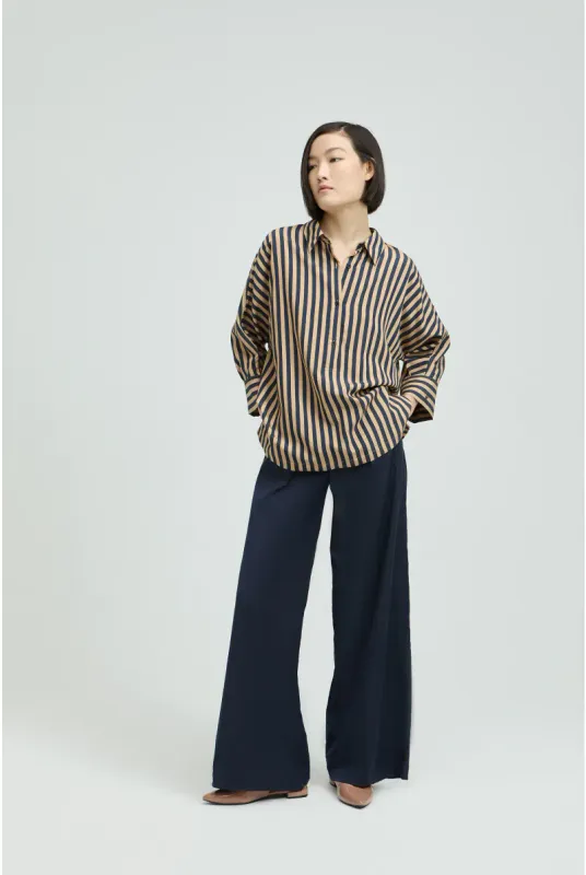 Xandres chemisier blauw beige HATIDA 14266-04-8806