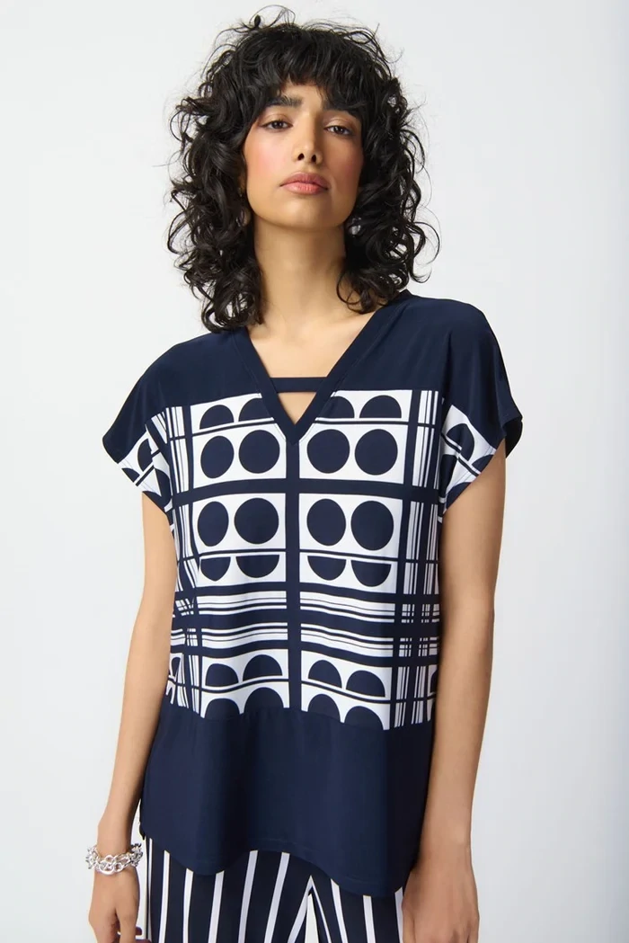 Joseph Ribkoff tuniek blauw wit 241117/2366