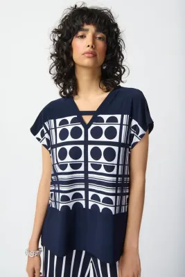 Joseph Ribkoff tuniek blauw wit 241117/2366 Joseph Ribkoff tuniek blauw wit 241117/2366