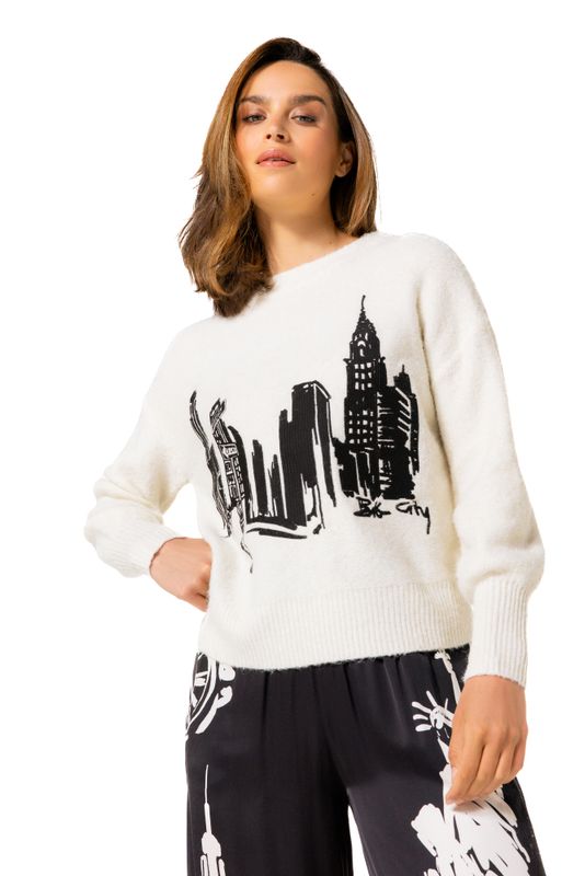 Carolne biss pull wit zwart 4239 19