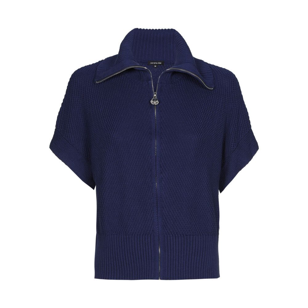 Caroline biss gilet korte mouw blauw 1203 22 Caroline biss gilet korte mouw blauw 1203 22