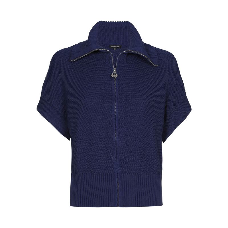 Caroline biss gilet korte mouw blauw 1203 22