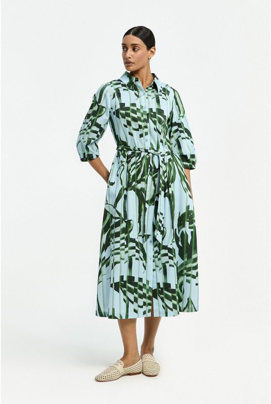 Xandres kleed groen blauw KEYLIE 14523-01-0075