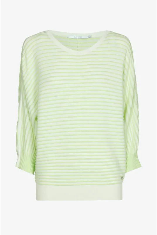 Xandres pull gestreept groen wit GABONI 29026-03-5555