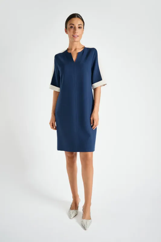 Marie Mero kleed blauw ecru 480 DR34 128+125