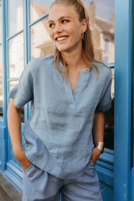 More than that chemisier blauw gislaine sky blue More than that chemisier blauw gislaine sky blue