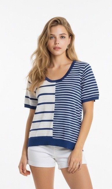 Escorpion pull bleu blanc 110056 560