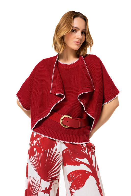 Caroline biss gilet bordeau 1225 50