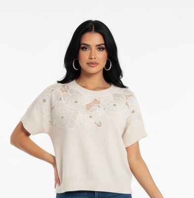 Caroline biss pull ecru kant 1213 93 Caroline biss pull ecru kant 1213 93