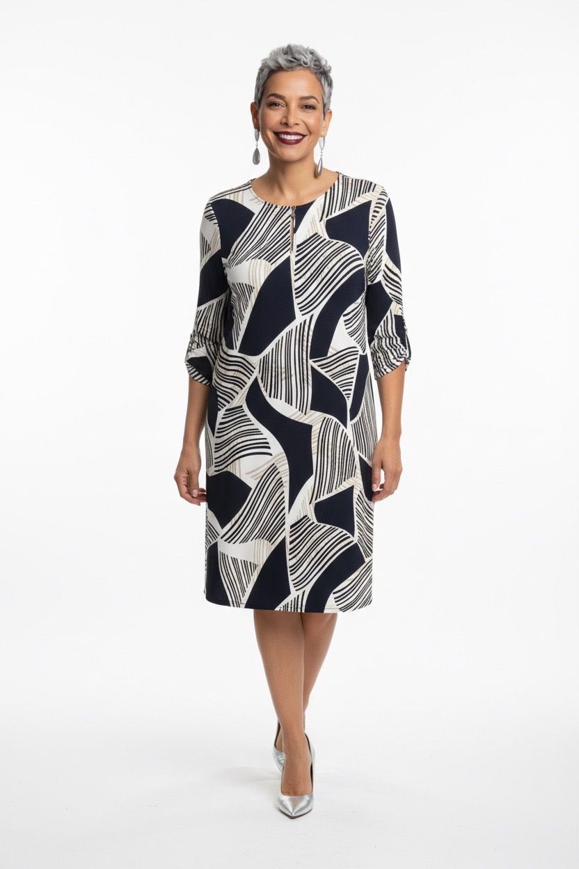 Joseph Ribkoff kleed blauw wit 261046 2539