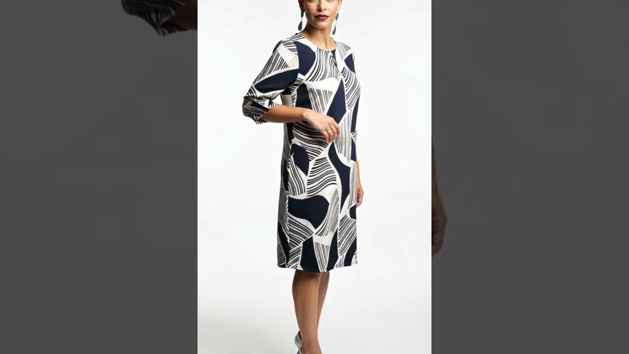 Joseph Ribkoff kleed blauw wit 261046 2539