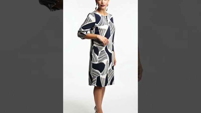 Joseph Ribkoff kleed blauw wit 261046 2539