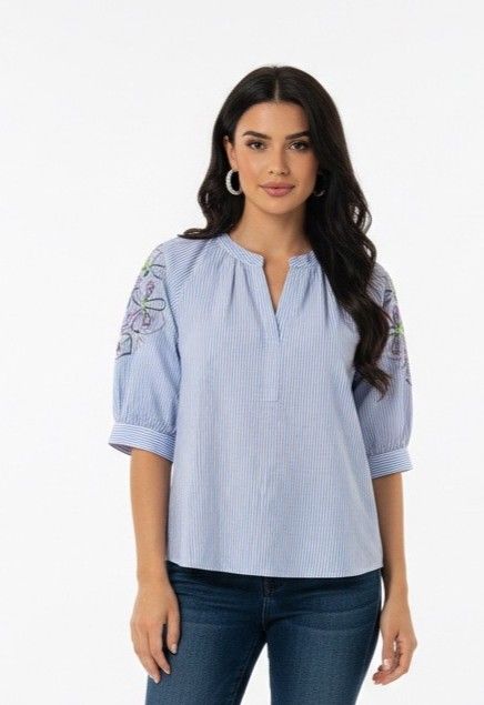 Mayerline chemisier gestreept lila wit jilkasi 5828 088