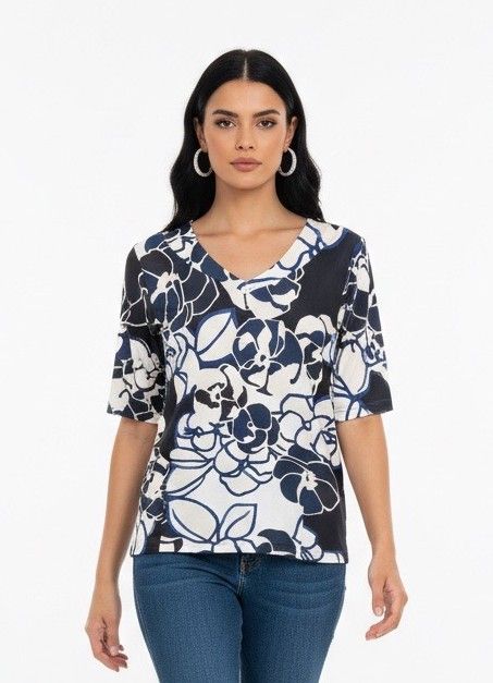 Sommermann chemisier blauw wit 5914 33 007 emilia-m